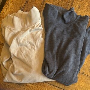 Tan and Gray Turtlenecks